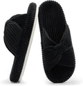 Chantomoo Slippers for Women Memory Foam House Bedroom Corduroy Bow Crossbands Slide Slipper Shoes