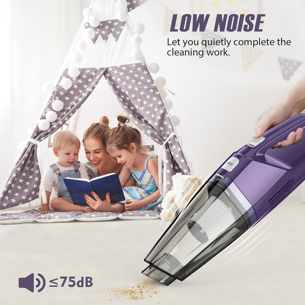Handheld Vacuum Cordless – Car Vac Portable with 8KPA & Multi Accessories & Low Noise, Lightweight