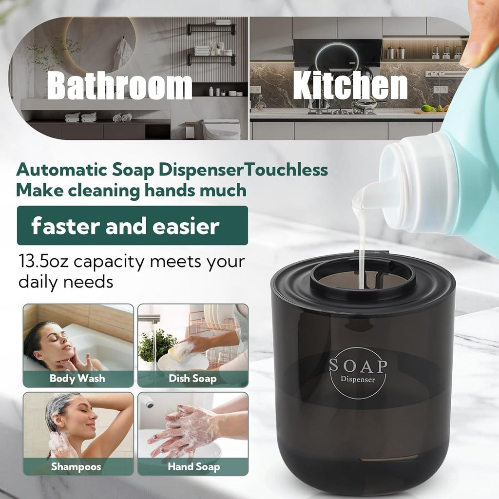 2 Pack Automatic Soap Dispenser, Touchless Automatic Foaming Soap Dispenser, Electric Wall Mounted