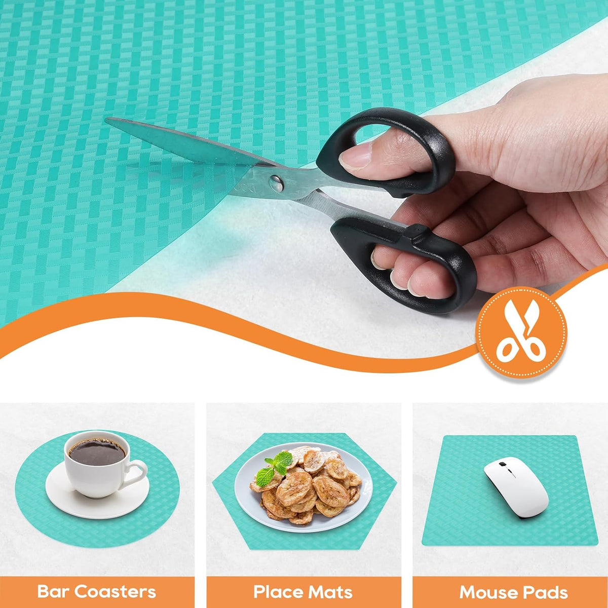 Blue Shelf Liners for Kitchen Cabinets Refrigerator Liners Waterproof & Oil-Proof Kitchen Cupboard