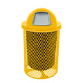 COATEDOUTDOORFURNITURE 32-Gallon Heavy-Duty Expanded Metal Round Trash Receptacle, Commercial