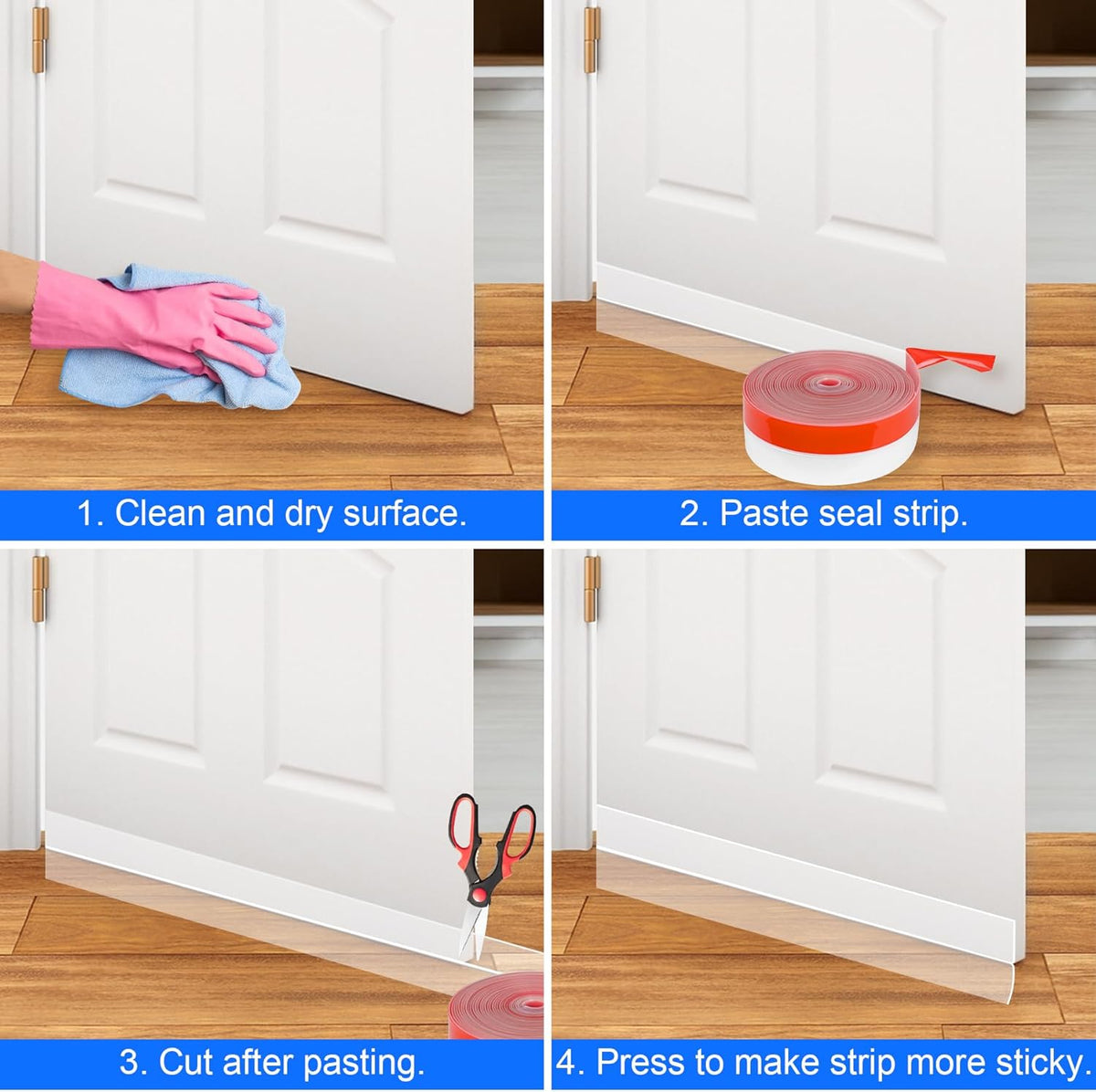 ToLanbbt Weather Stripping Silicone Door Seal Strip 3 in x 20 ft Door Draft Stopper Self Adhesive