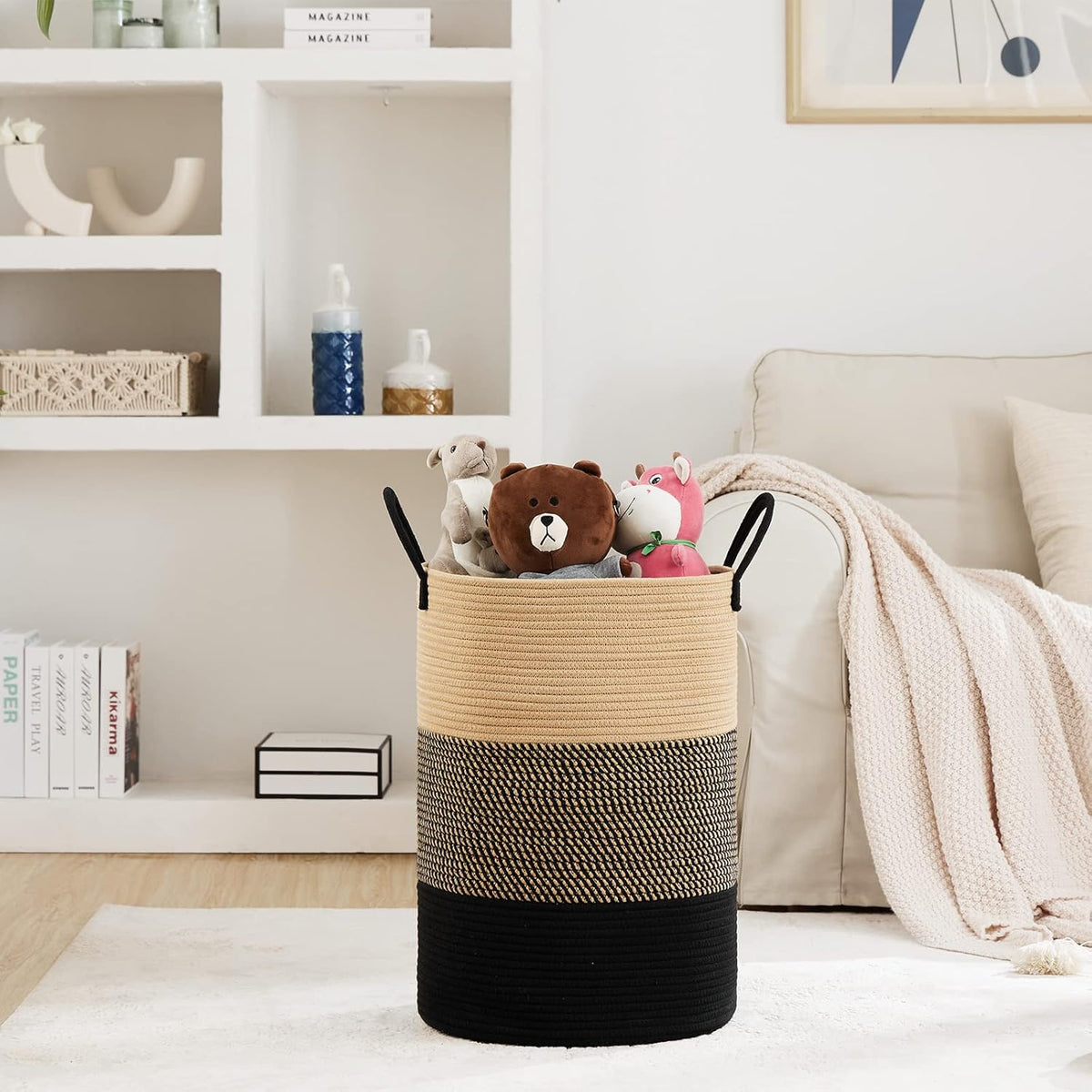 Fiona's magic 100L Extra Large Laundry Hamper Basket, 26.4Gal Tall Woven Laundry Basket Storage