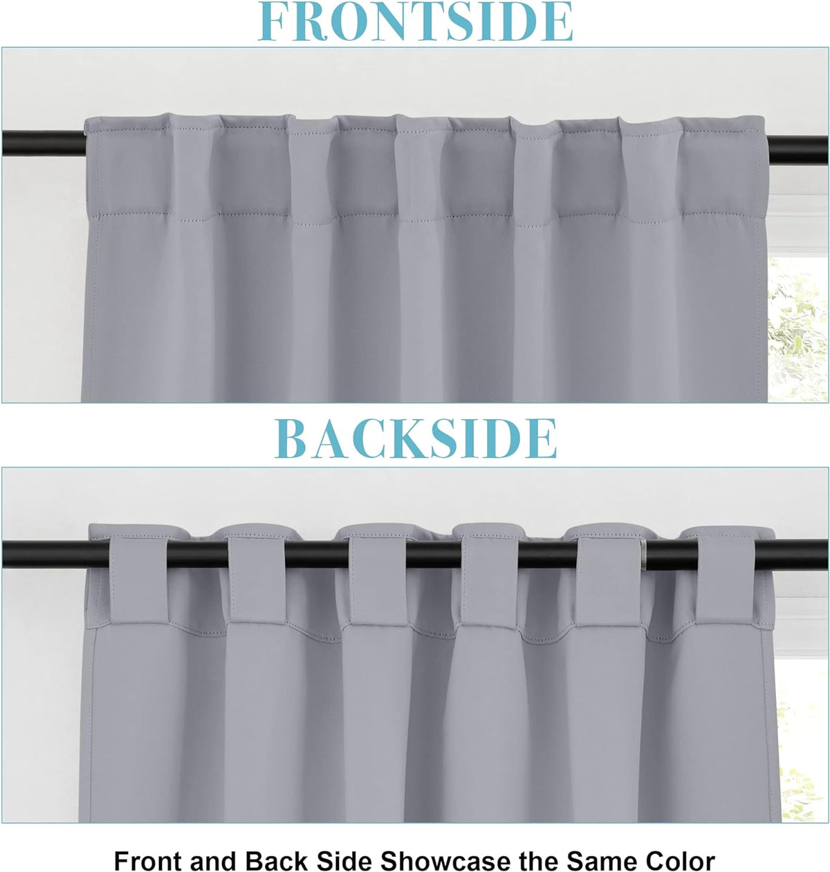 RYB HOME Bedroom Curtains, Room Darkening Thermal Insulated Curtain Back Tab Pleat Drapes Decent