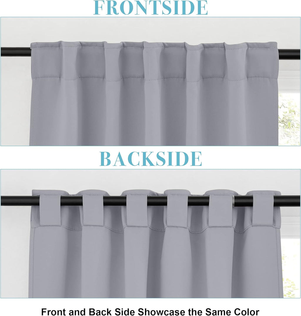 RYB HOME Kitchen Window Curtains - Blackout Privacy Half Window Curtains for Bedroom Bathroom