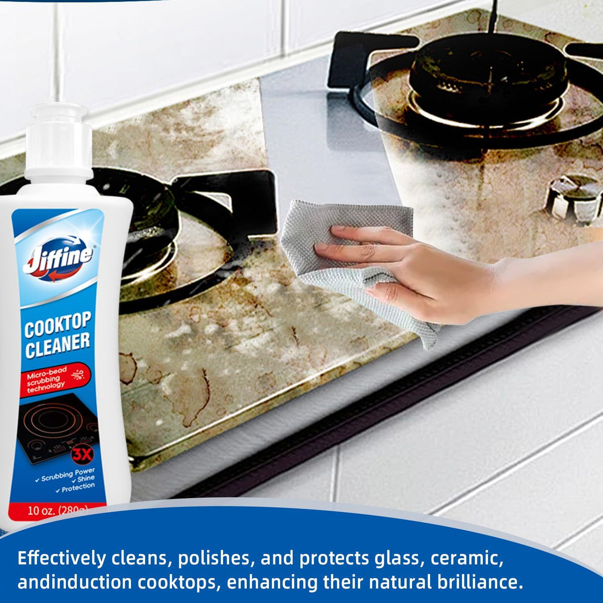 Glass Cooktop&Stove To Cleaner& Multi-Purpose Kitchen Cleaner-10 oz Professional Strength Formula