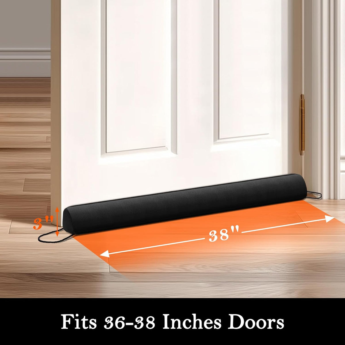 Sunolga 38" Door Draft Stopper Blocks Hot and Cold Air with Removable Washable Cover for Gaps Up to