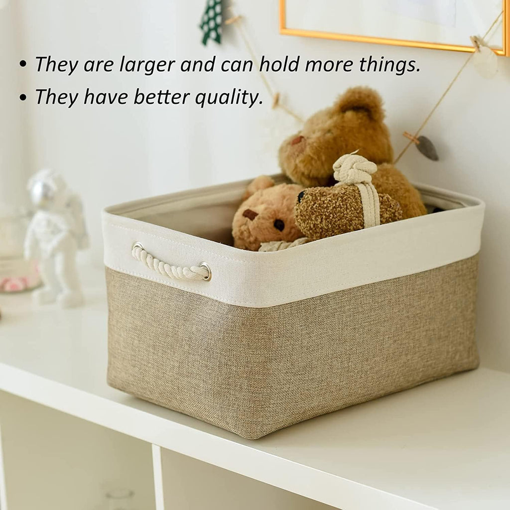 TcaFmac Storage Basket for Organizing - Large 4 Pack Fabric Storage Bins Baskets for Shelves