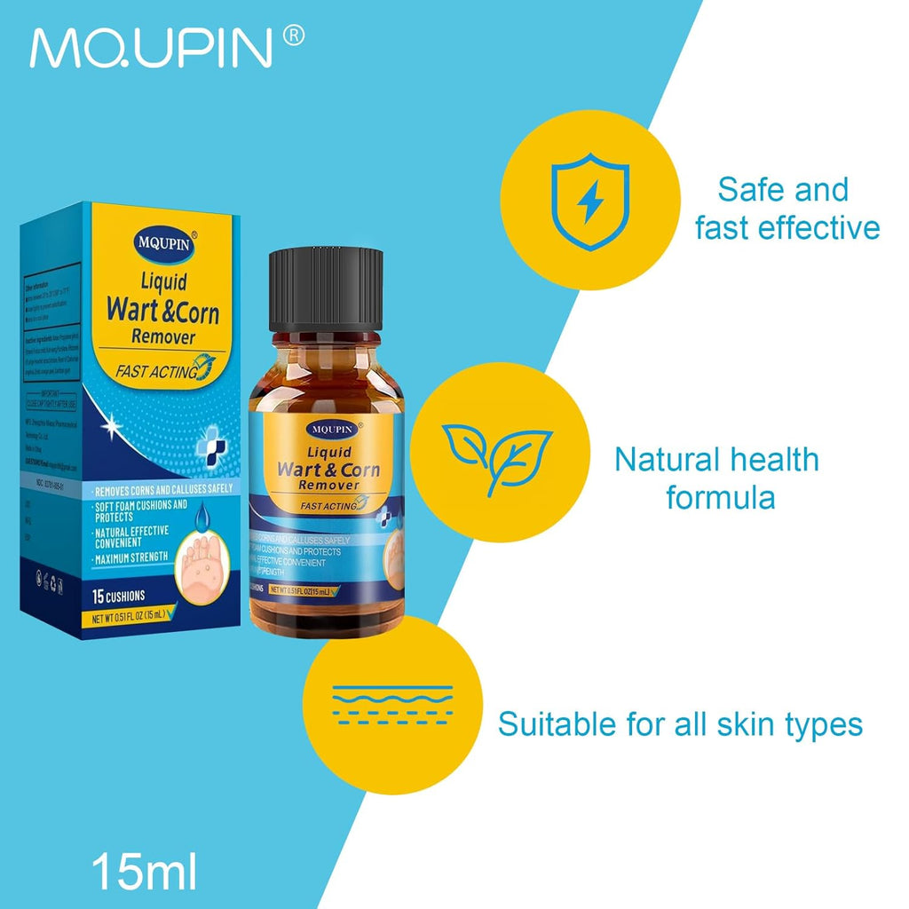 MQUPIN Liquid Corn Removers for Feet, Corn Remover for Toes-Fast Acting Liquid for Corn, Common and