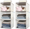 2 Packs Hanging Closet Organizer Storage, 3-Shelf Hanging Shelves for Closet, Closet Clothes
