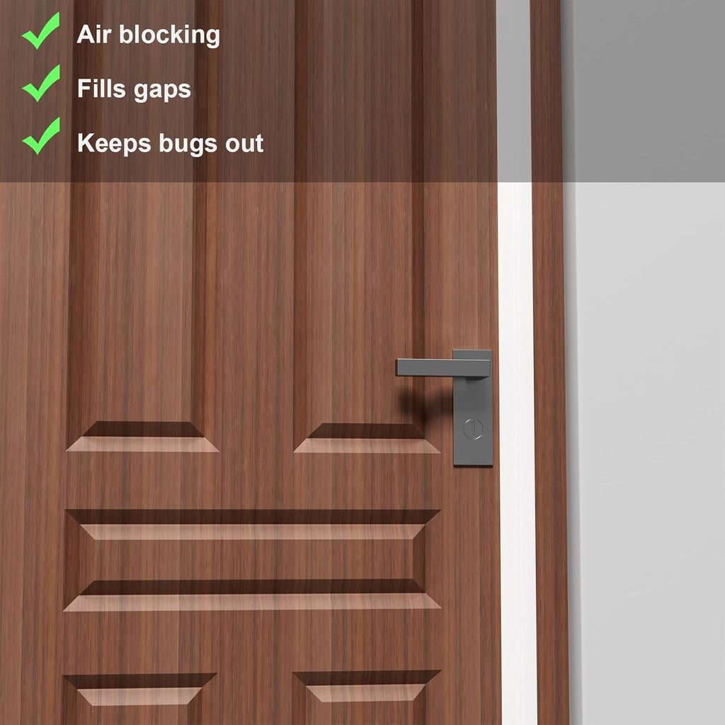 T-Shaped Door Draft Stopper, 1.37 in x 20 Ft Silicone Seal Strip for Windows Gaps, Weather