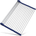 Tomorotec 17.7" x 15.5" Roll Up Dish Drying Rack Over Sink Drying Rack Sink Cover Kitchen Sink