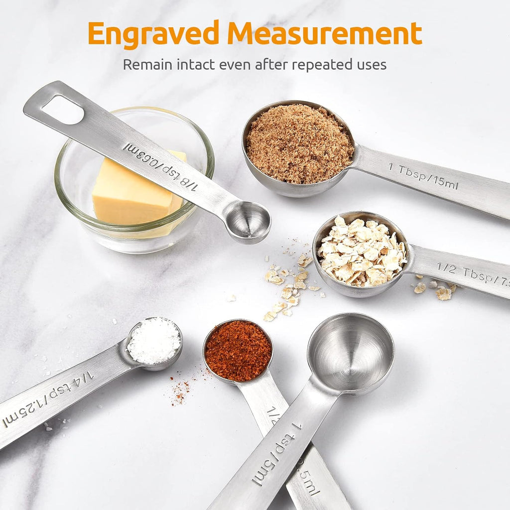 Measuring Spoons: U-Taste 18/8 Stainless Steel Measuring Spoons Set of 9 Piece: 1/16 TSP, 1/8 TSP