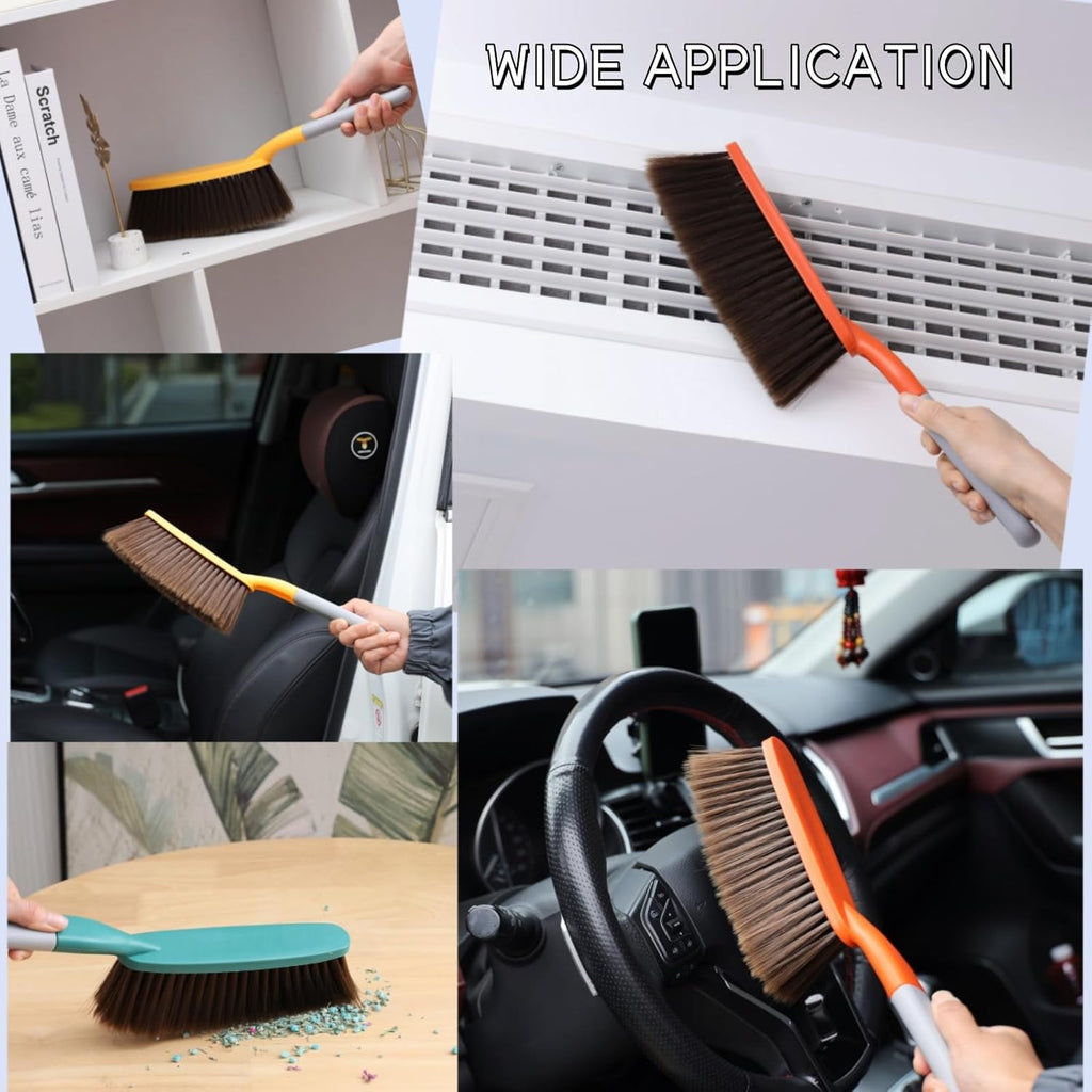 3 Pack 15" Soft Bristle Bed & Counter Cleaning Brush, Dusting & Crumb Debris Sweeping Brush