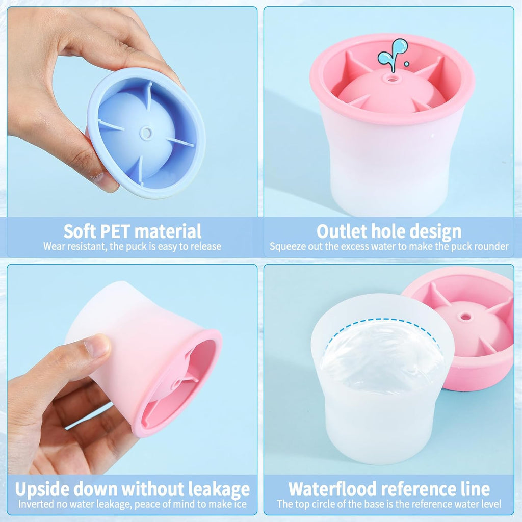 (2025 Upgrade) Ice Molds 4 PCS, Silicone Sphere Ice Mold Maker, Stackable Easy Release Circle Ice