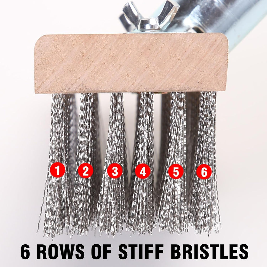 MAXMAN Floor Scrubber,Deck Brush,Stainless Steel Floor Scrub Brush with Long Handle, 63" Heavy Duty