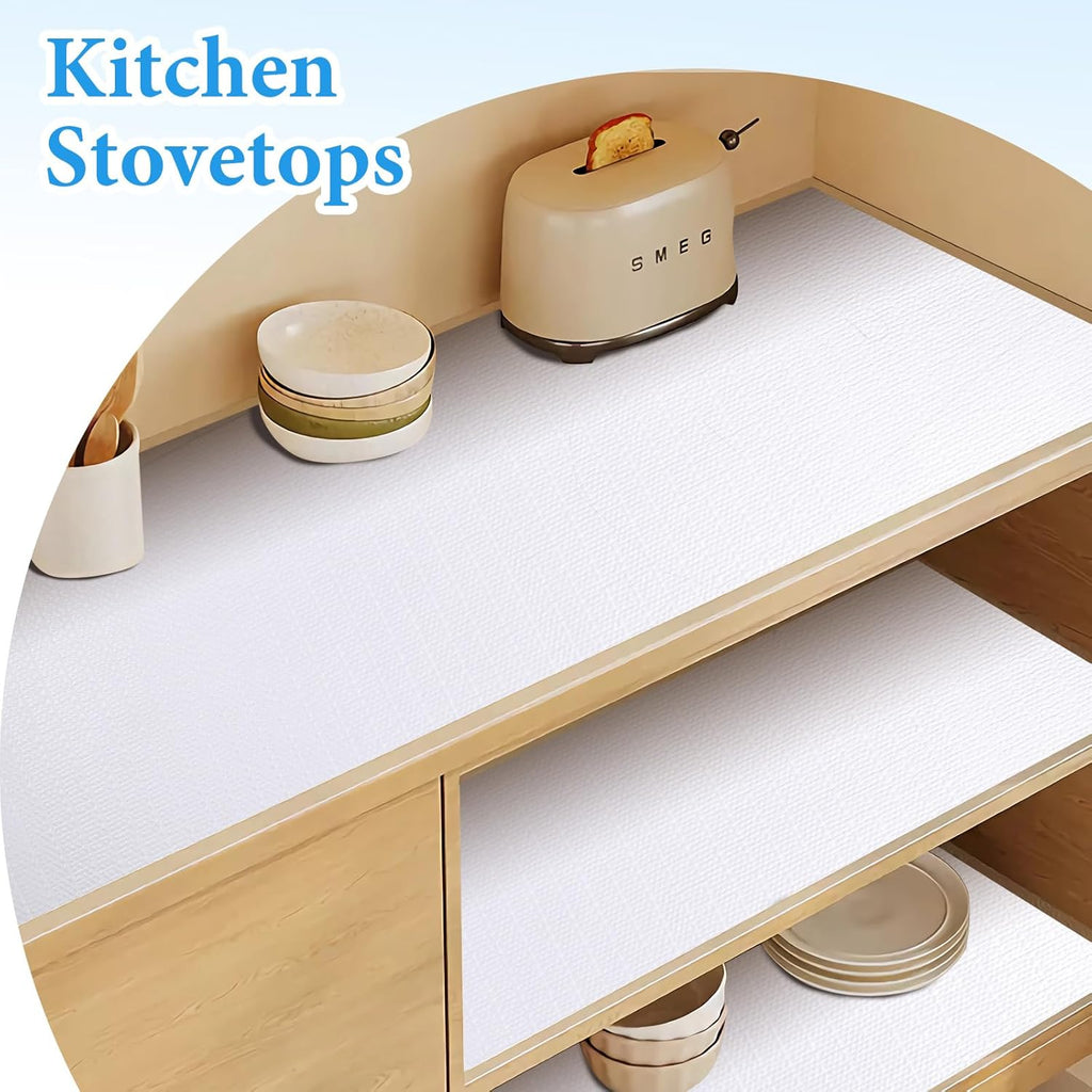 Shelf Liners for Kitchen Cabinets 17in x 30FT Non Adhesive Drawer Liner White Thickened Shelf Liner