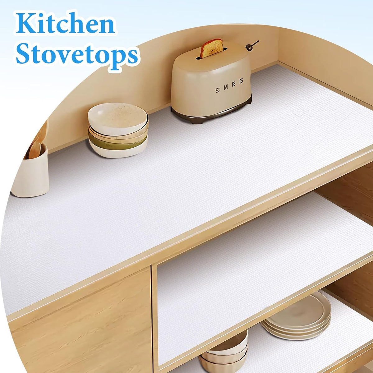 Shelf Liners for Kitchen Cabinets 17in x 30FT Non Adhesive Drawer Liner White Thickened Shelf Liner