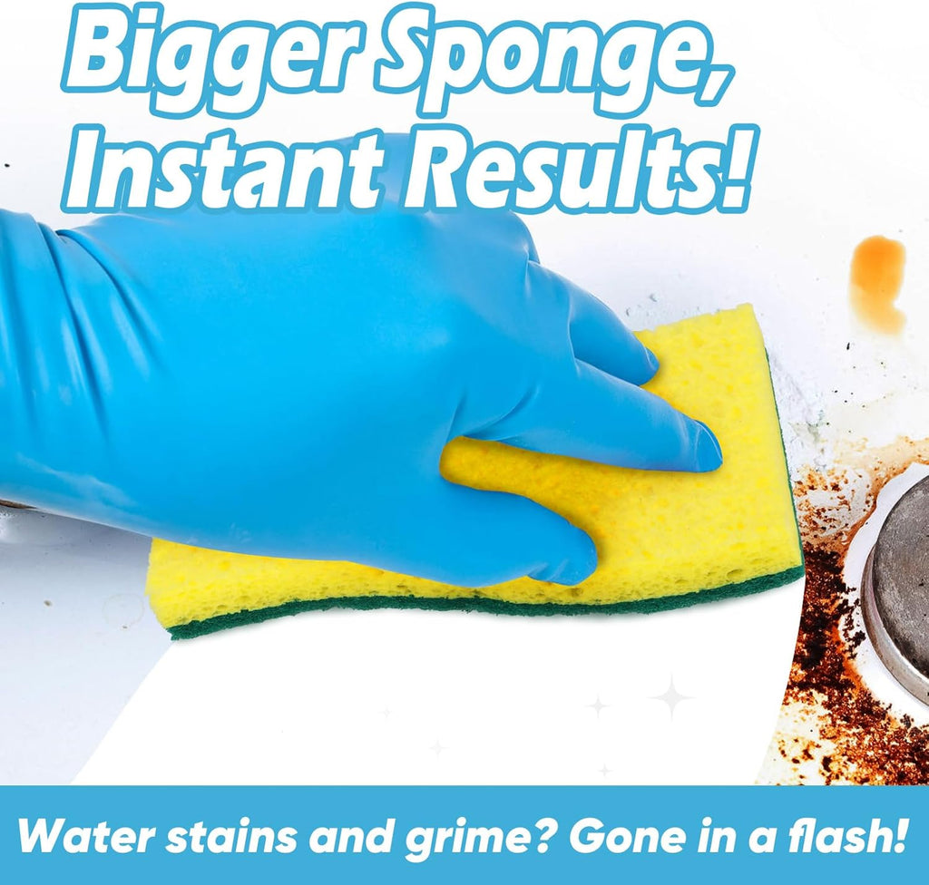 AIDEA XL Scrub Sponges 6Count, Heavy Duty Sponges for Dishes, Extra Large Sponge for Cleaning