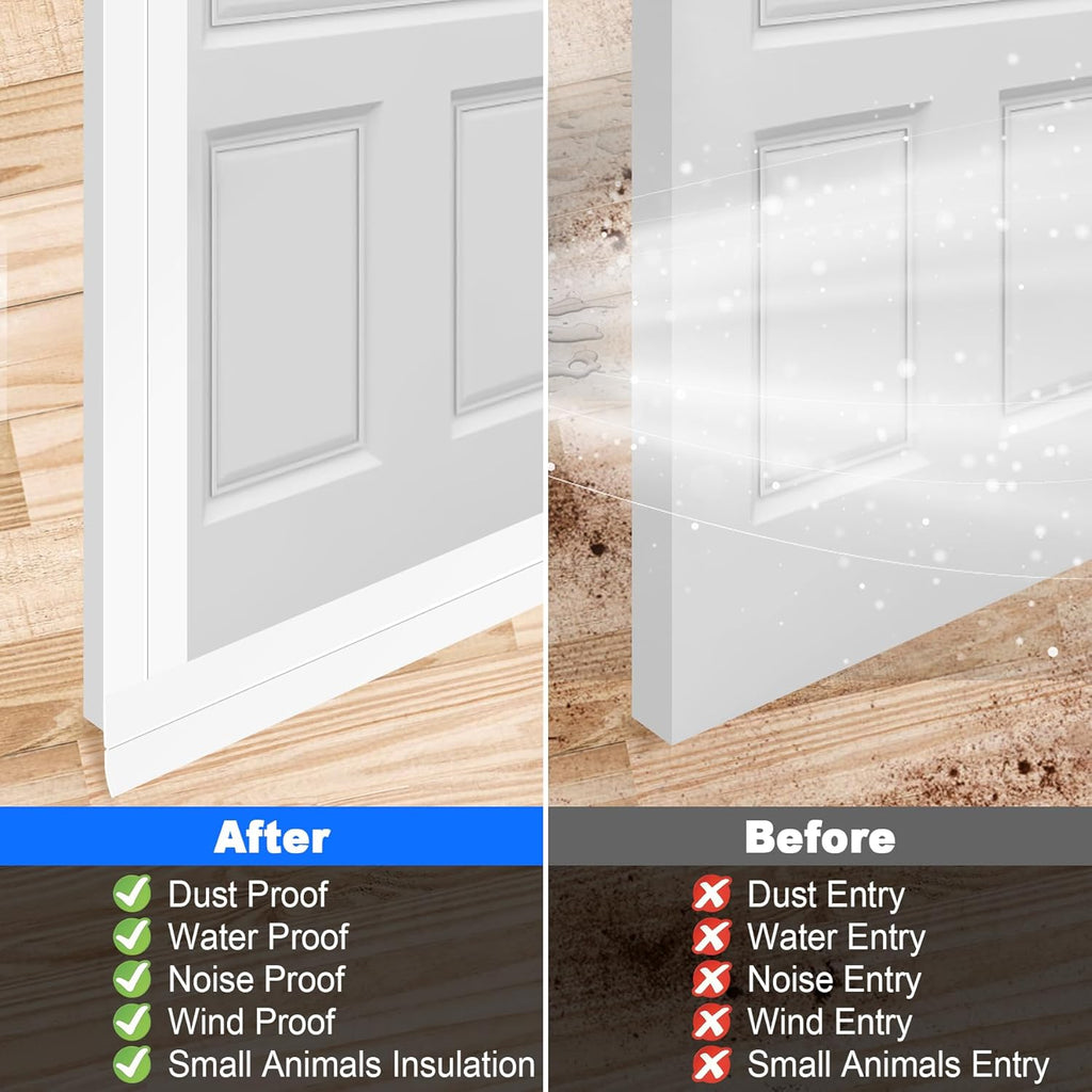 ToLanbbt Weather Stripping Silicone Door Seal Strip 2 in x 10 ft Door Draft Stopper Self Adhesive