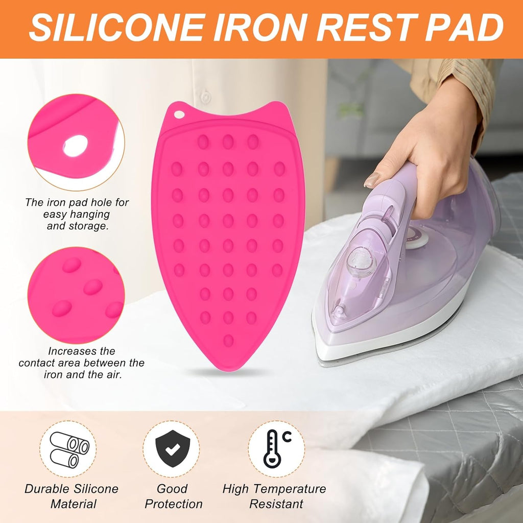 PATIKIL Silicone Iron Rest Pad, 2 Pcs Multipurpose Hot Heat Resistant Iron Rest Plate Protective