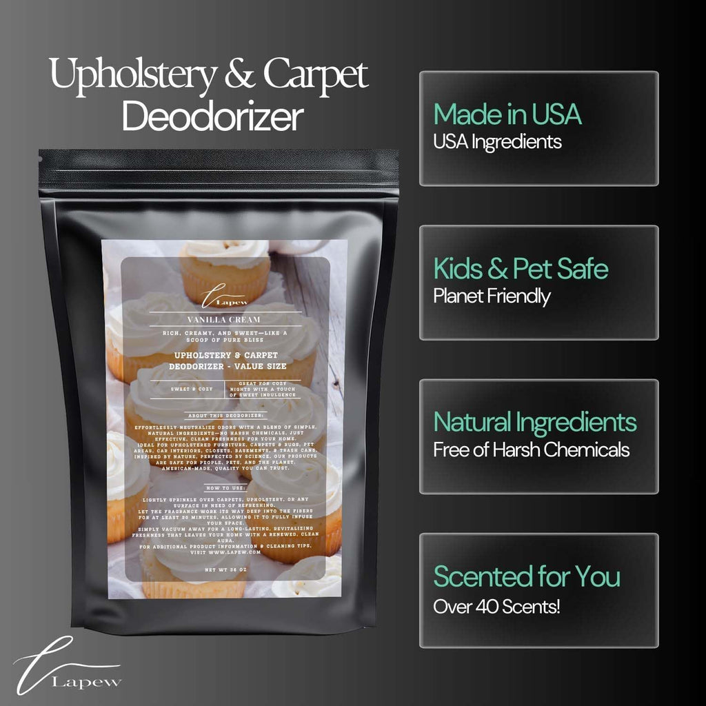 Vanilla Cream Carpet Freshener Powder Refill 36 oz | Powerful Odor Eliminator for Home | Upholstery