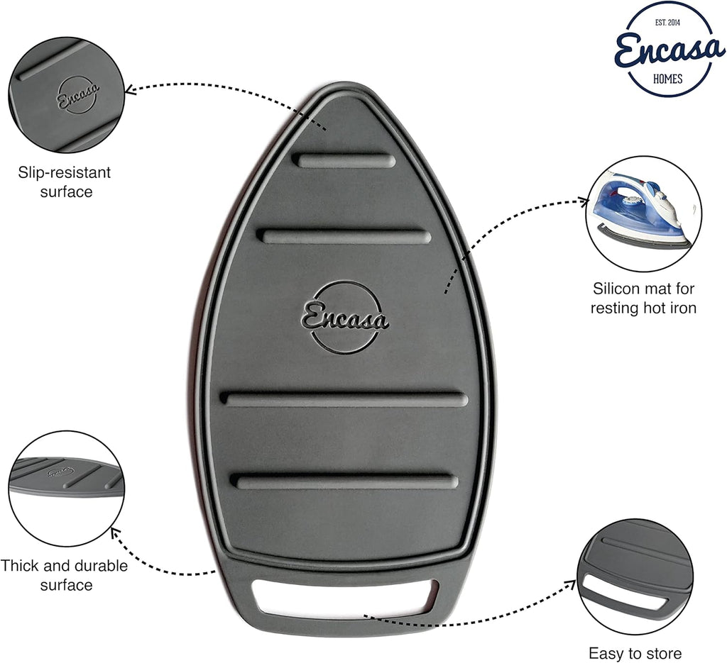 Encasa XO Silicon Mat for Hot Iron Rest - Heat Resistant, Anti - Slip, Thicker Pad for Protecting