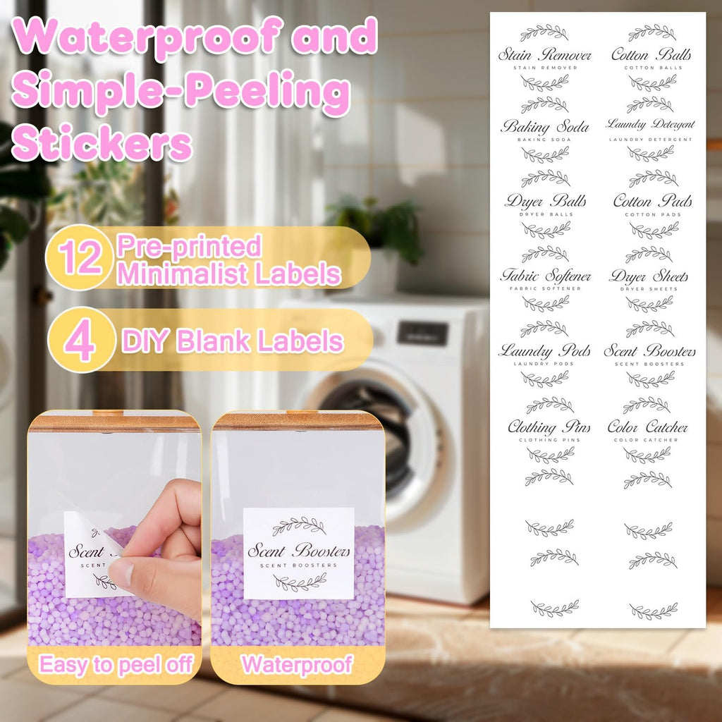 efluky 3 Pack Laundry Pods Container & Dryer Sheet Holder Set,Clear Laundry Room Organization