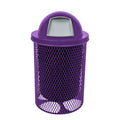 COATEDOUTDOORFURNITURE RDT-PUR Heavy Duty Round Trash Receptacle with Dome Top, Liner Included, 32