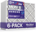 BNX TruFilter 16x20x1 Air Filter MERV 8 (6-Pack) - MADE IN USA – Dust & Pet Defense Electrostatic