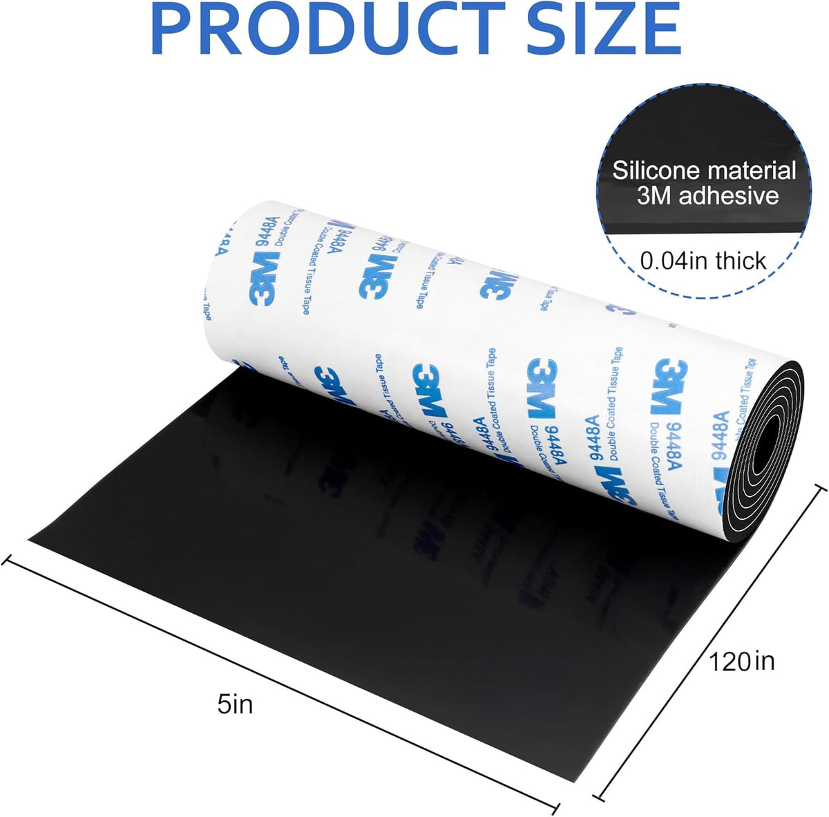 Silicone Furniture Pads, 5" x 120" Non Slip Furniture Pads Anti Skid Pads Non Slip Self Adhesive