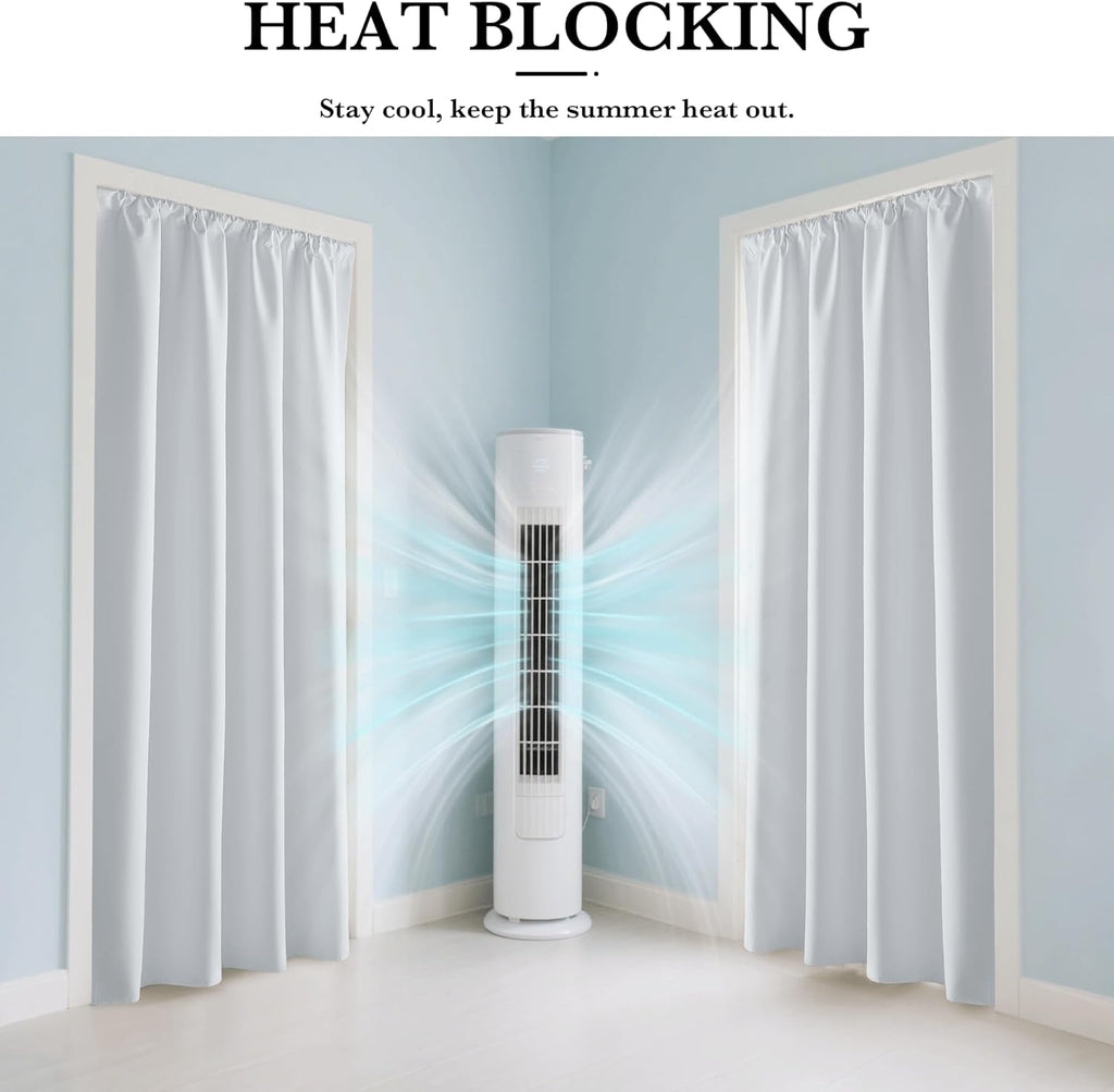 RYB HOME 100% Blackout White Short Curtains, Thermal Insulated Total Room Darkening Noise Reducing