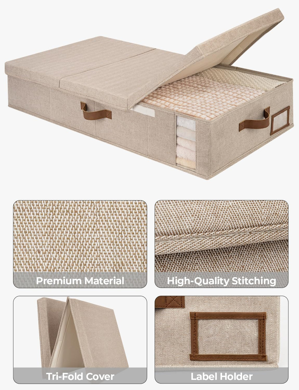 StorageWorks 2-Pack Jumbo Under Bed Storage Bins with Lids, Underbed Storage Containers with