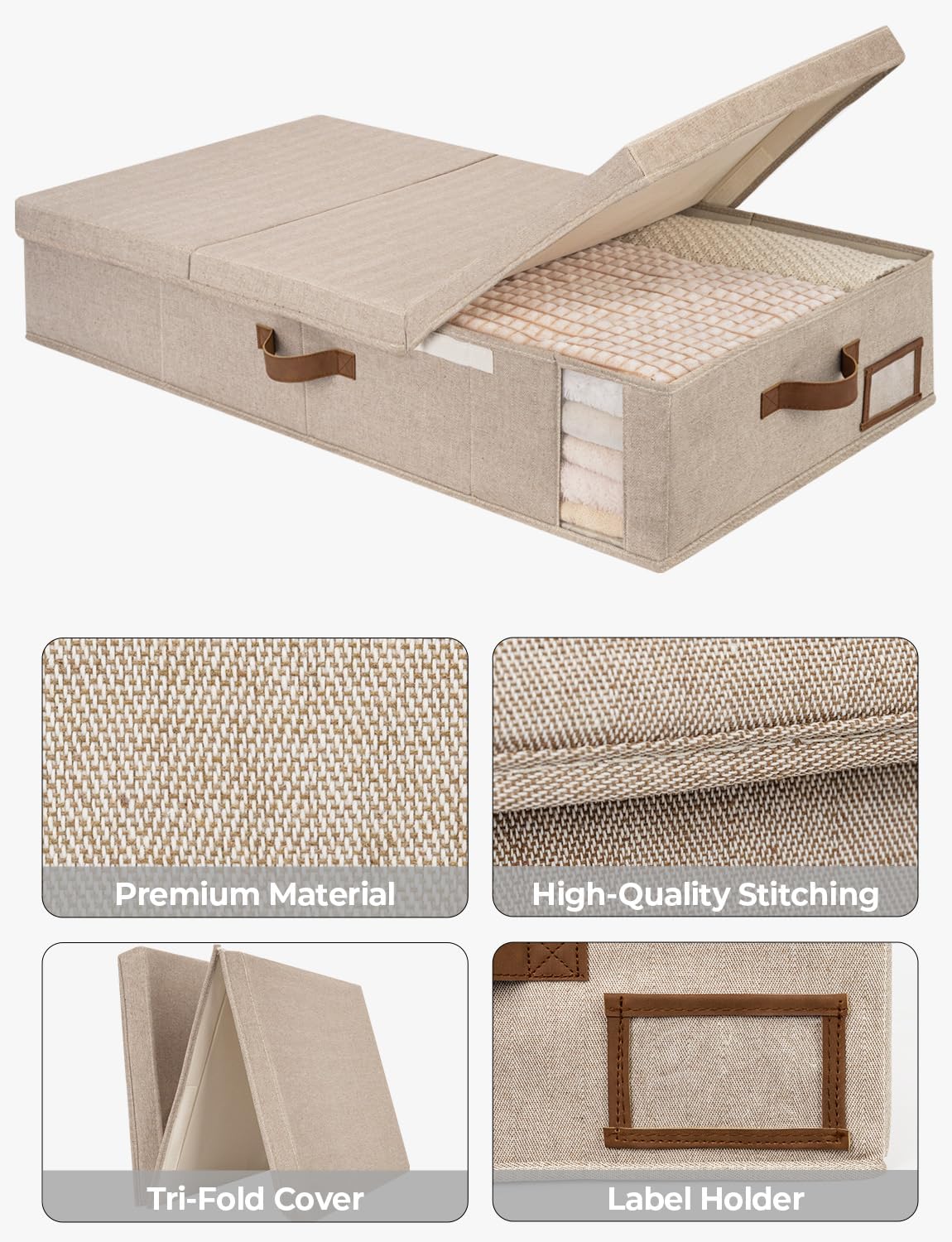 StorageWorks 2-Pack Jumbo Under Bed Storage Bins with Lids, Underbed Storage Containers with