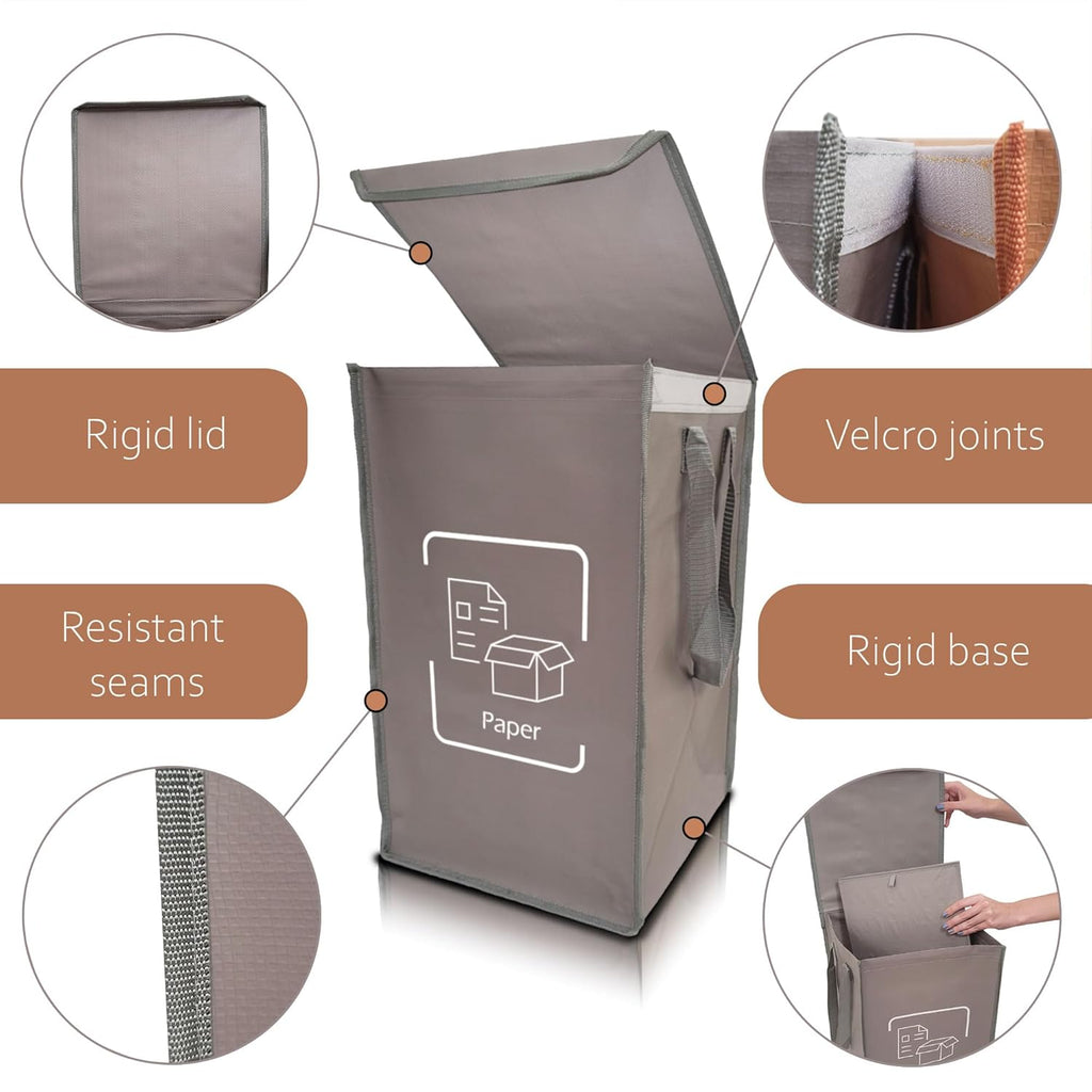 NYIKA - Recycling Organizer - Reusable Recycling Bags - Recycling Sorter - Trash Sorting Bins - 3