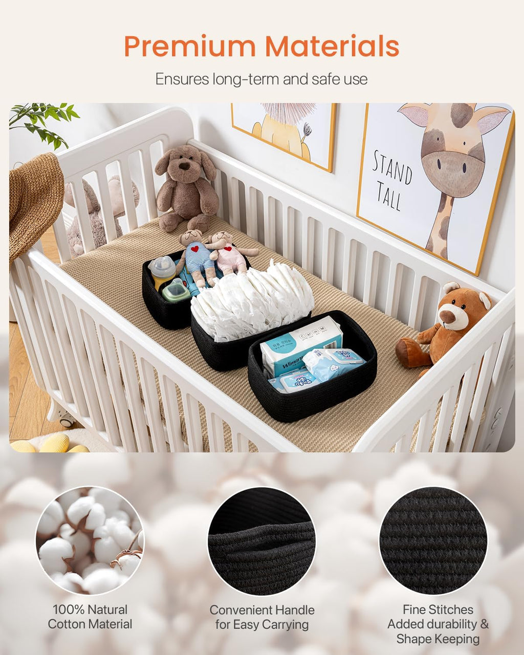 Small Woven Basket, 12 x 8 x 4.5 Inches, Storage Basket for Organizing, Cute Small Rope Shelf