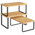 SONGMICS Cabinet Organizer Shelf, Set of 3 Kitchen Counter Shelves, Kitchen Storage, Spice Rack
