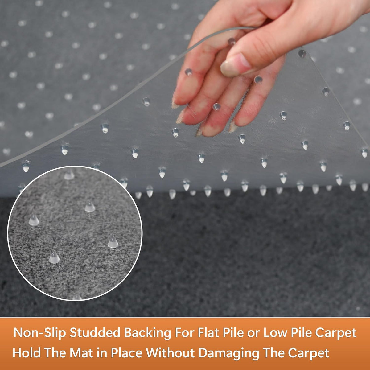 Large Chair Mat for Carpet, Easy Glide Plastic Carpet Floor Protector Mat for Office Chairs for