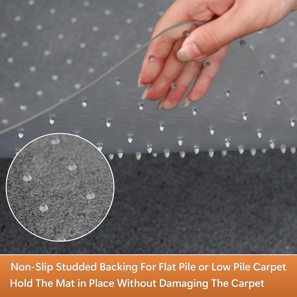 Office Chair Mat for Carpets - 45” x 53” Clear Carpet Chair Mats for Low Pile Carpeted Floors Home