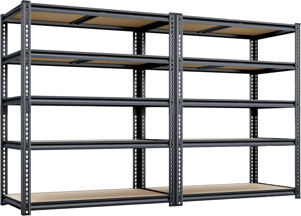 72"H Storage Shelves heavy duty, 2000LBS Garage Shelving, 5 Tier Metal Shelving Unit Adjustable