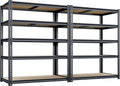 72"H Storage Shelves heavy duty, 2000LBS Garage Shelving, 5 Tier Metal Shelving Unit Adjustable