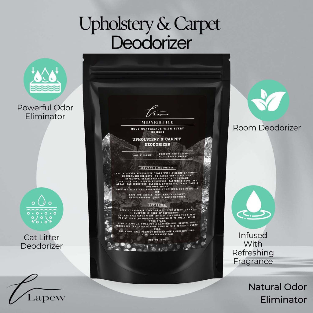 Midnight Ice Carpet Freshener Powder 16 oz | Powerful Odor Eliminator for Home | Upholstery