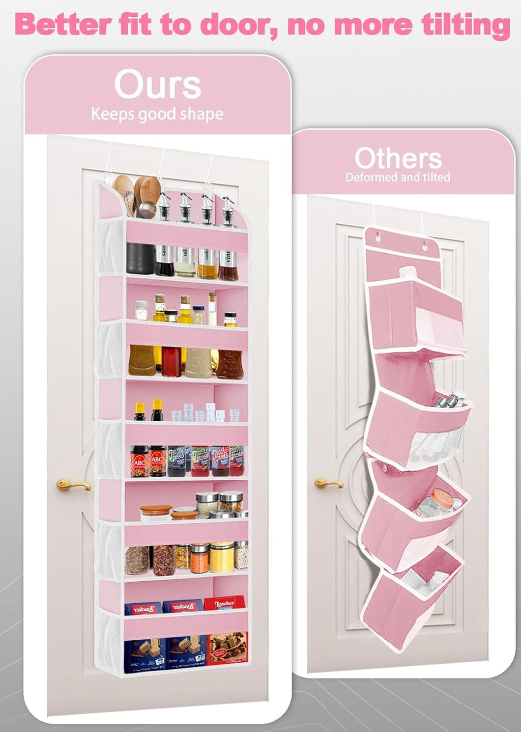 1 Pack Over The Door Storage Organizer with 5 Pockets 10 Mesh Pockets, 44 lbs Weight Capacity Door