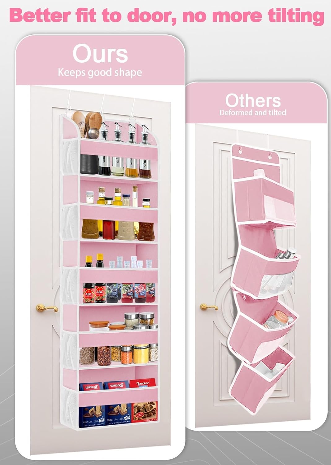 1 Pack Over The Door Storage Organizer with 5 Pockets 10 Mesh Pockets, 44 lbs Weight Capacity Door