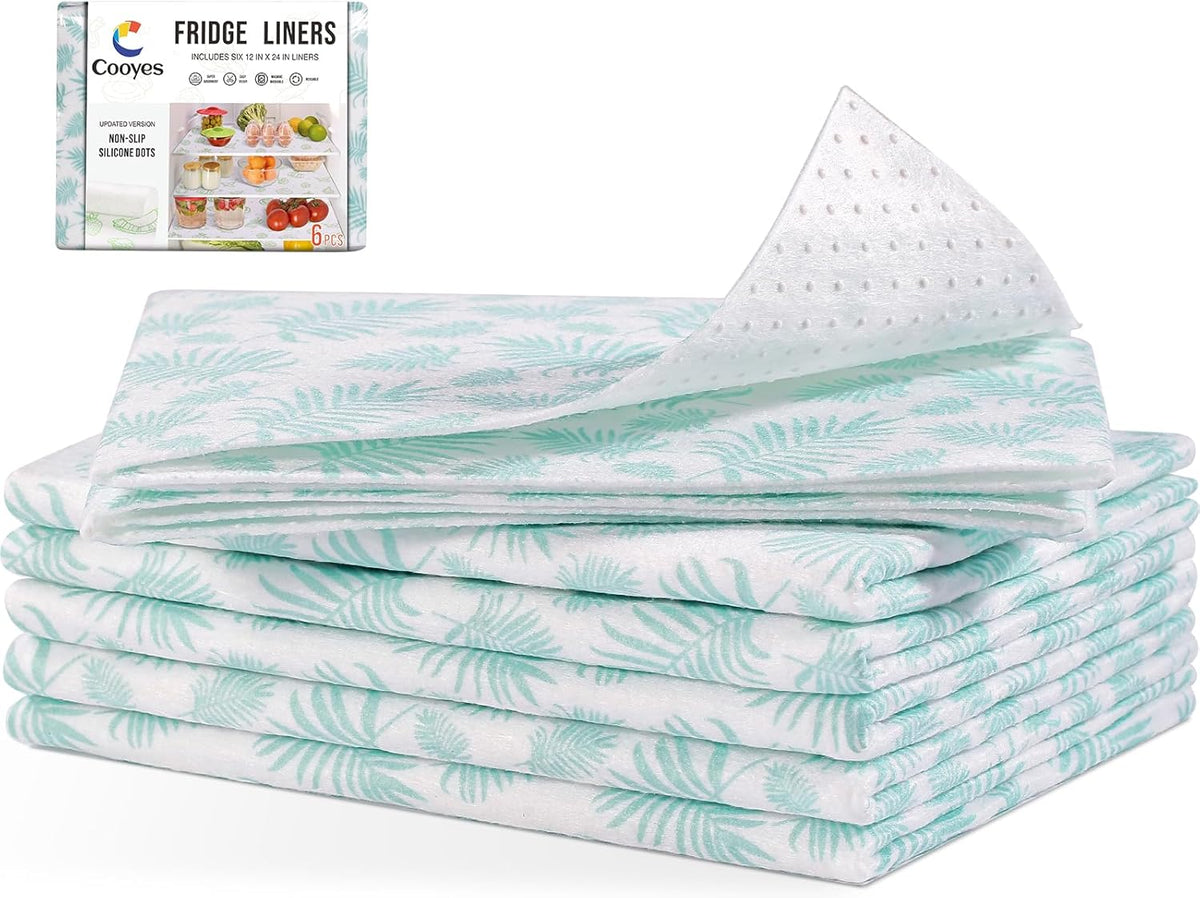 Cooyes Drawer and Shelf Liner for Kitchen Cabinets, Cloth Material, Non Slip Refrigerator Liners