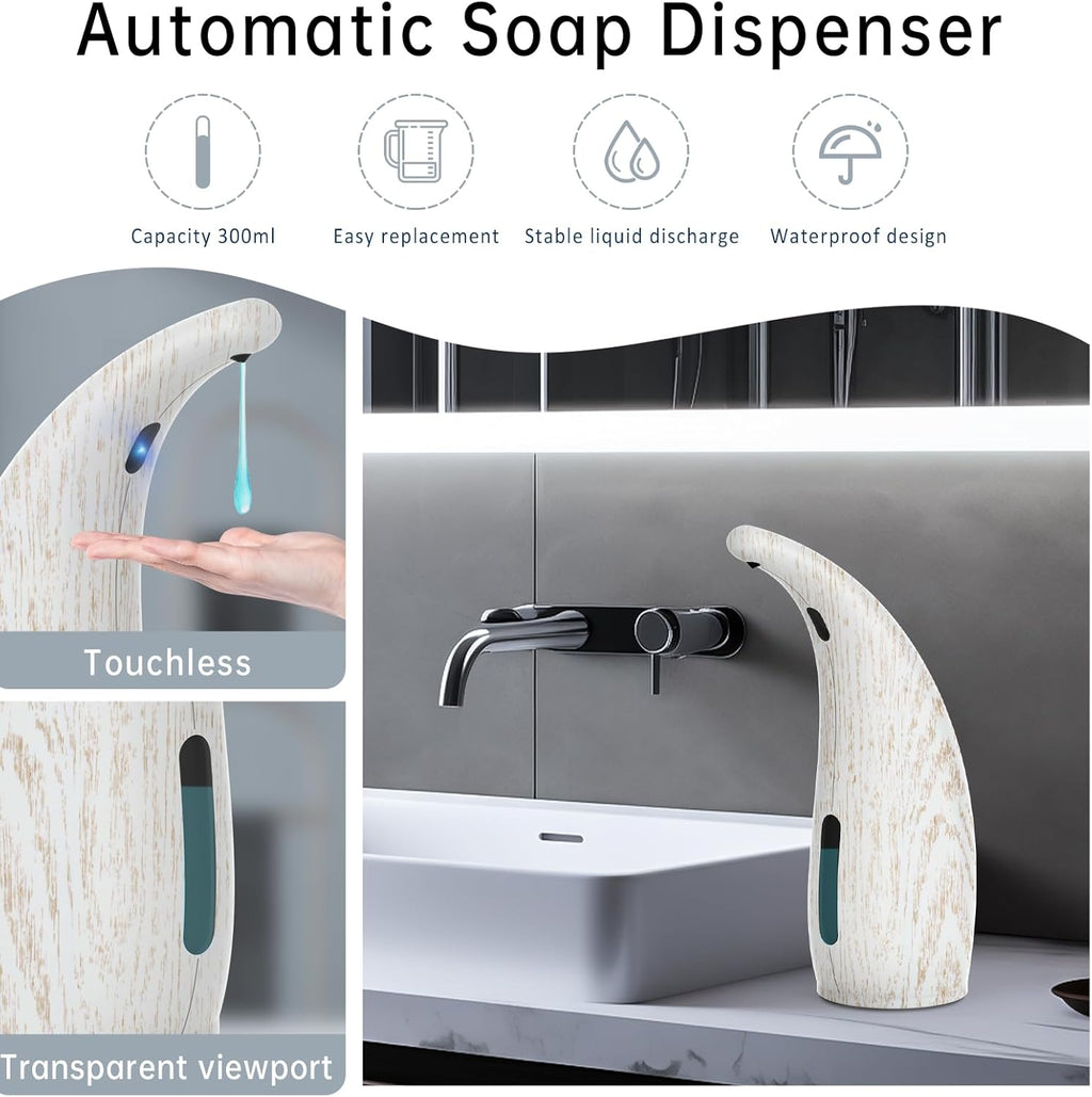 Automatic Liquid Soap Dispenser，300ML Touchless 4 Gear Adjustable,Countertop Electric Battery