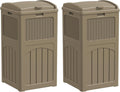 YESHOMY 2 Pack Outdoor Trash Can with Lid, Garbage Bins for Garden, Porch, Home and Kitchen, Coffee