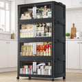 BROVIEW 640QT Stackable Storage Bins with Lids, 160Gal Extra Large Collapsible Storage Box with