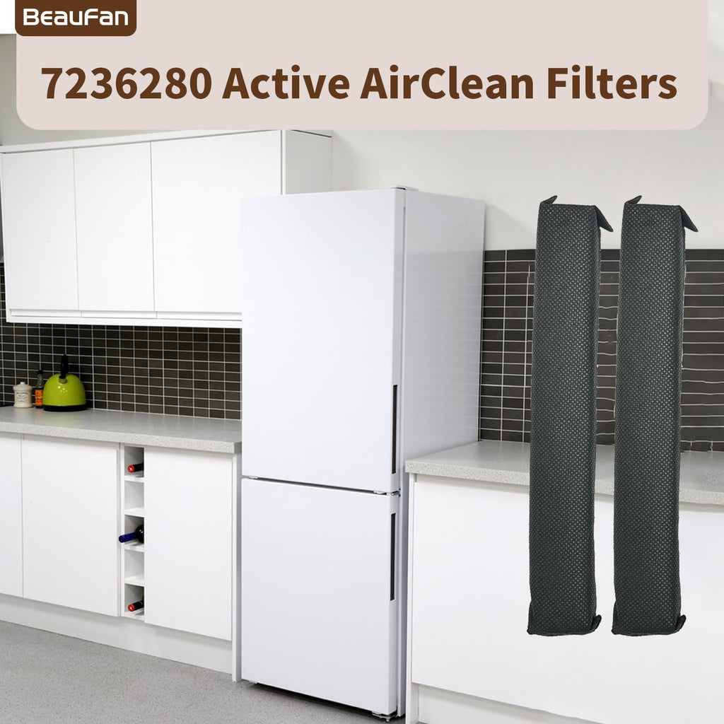 4 Pack Active Airclean Filter 7236280 Replacement for Miele Refrigerator, Odor Eliminator