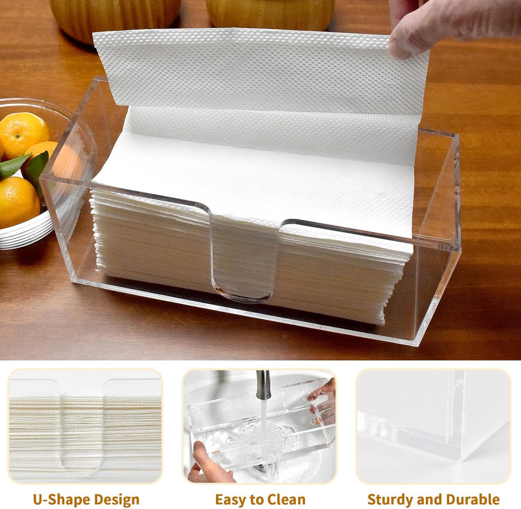 1Pack Acrylic Countertop Paper Towel Holder, Paper Towel Dispenser Countertop/Acrylic Napkin